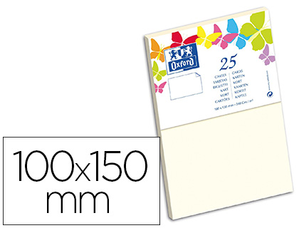 CARTE OXFORD VLIN 100X150MM 240G COLORIS VANILLE TUI 25 UNITS