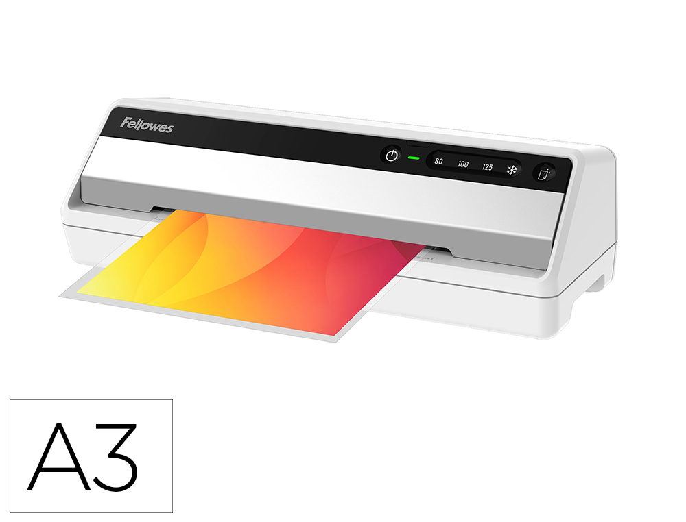 PLASTIFIEUSE FELLOWES SATURN 3I  CHAUD 80/100/125MC A3 4 POSITIONS CHAUD/FROID USAGE FRQUENT+ KIT 10 POCHETTES