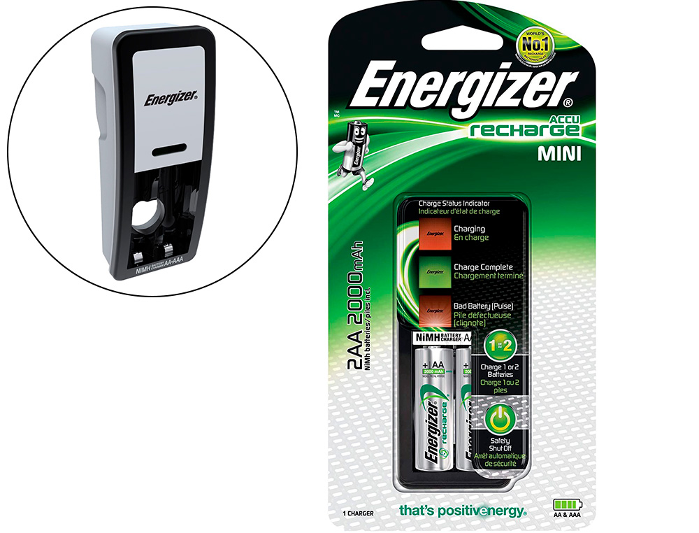 MINI CHARGER+2 PILES RECH HR62000MAH