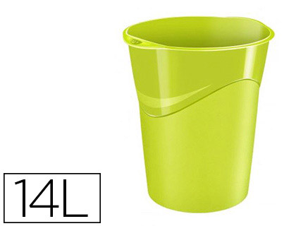 CORBEILLE PAPIER CEP PRO POLYPROPYLNE RSISTANT RECYCLABLE FORME CONIQUE CAPACIT 14L 305X290X334MM COLORIS VERT ANIS