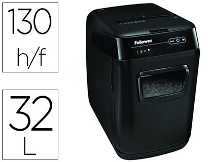 DESTRUCTEUR FELLOWES AUTOMAX 150C COUPE CROISE 4X51MM A4 CONFIDENTIEL DTRUIT TROMBONES AGRAFES 32L 344X516X540MM 14KG