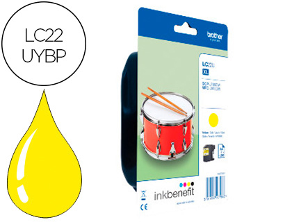 CARTOUCHE BROTHER JET D'ENCRE LC22UYBP COULEUR JAUNE 1.200P