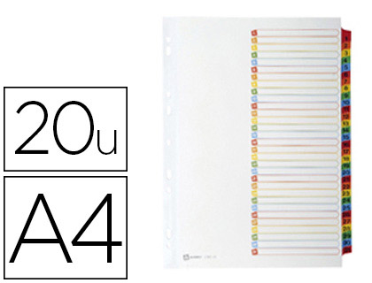 INTERCALAIRE AVERY MYLAR 31 POSITIONS A4 210X297MM DSIGNATION NUMRIQUE SOMMAIRE PERSONNALISABLE TOUCHES RENFORCES