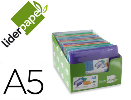 TRIEUR LIDERPAPEL POLYPROPYLNE A5 148X210MM 700 MICRONS 13 COMPARTIMENTS COLORIS ASSORTIS
