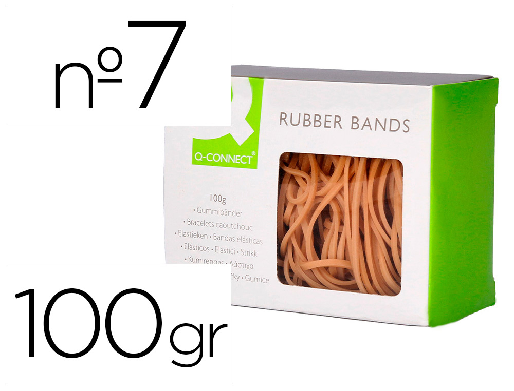 BRACELET CAOUTCHOUC Q-CONNECT N.7 70X2MM BOTE FENTRE 100G