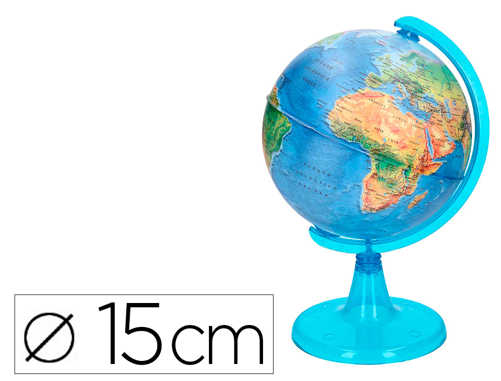 GLOBE TERRESTRE LIDERPAPEL CARTE PHYSIQUE FR             DIAMETRE 15 CM