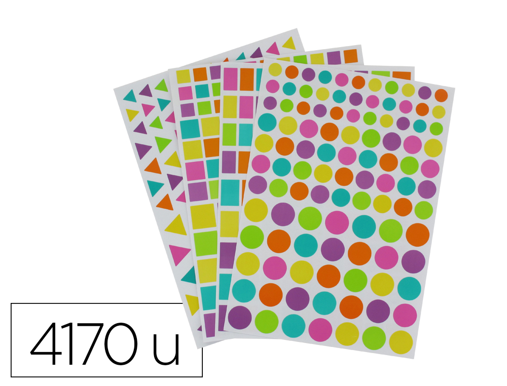 GOMMETTE O'COLOR REPOSITIONNABLE TEMPORAIREMENT MULTIFORMATSCOLORIS PASTEL ASSORTIS SACHET40 PLANCHES 4170 UNITES