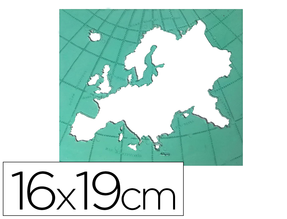 BILLOGRAPHE MINERVA N13 CARTE D'EUROPE PLASTIQUE      16X19CM PLASTIQUE COLORIS VERT