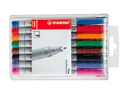 STYLO-FEUTRE STABILO OHP PEN SOLUBLE POINTE FINE 0.7MM MULTI-SUPPORTS EFFAABLE GRIP ERGONOMIQUE POCHETTE ASSORTIE 8U