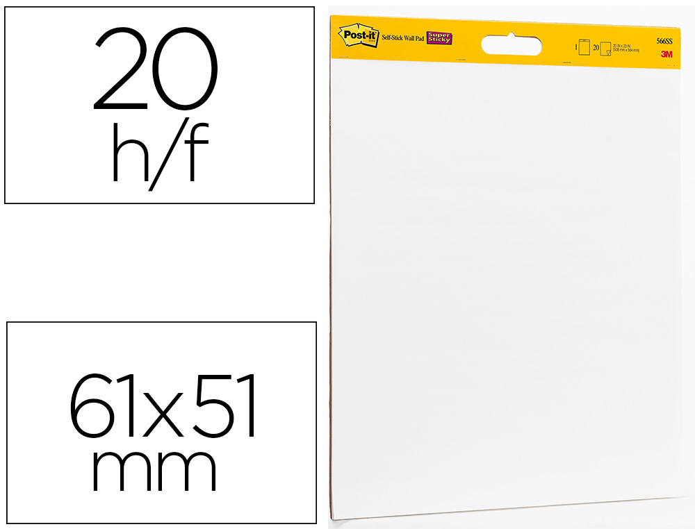 BLOC POST-IT MEETING CHARTS 50,8X58,4CM 20F AUTO-ADHESIVES COLORIS BLANC LOT 2 UNITES