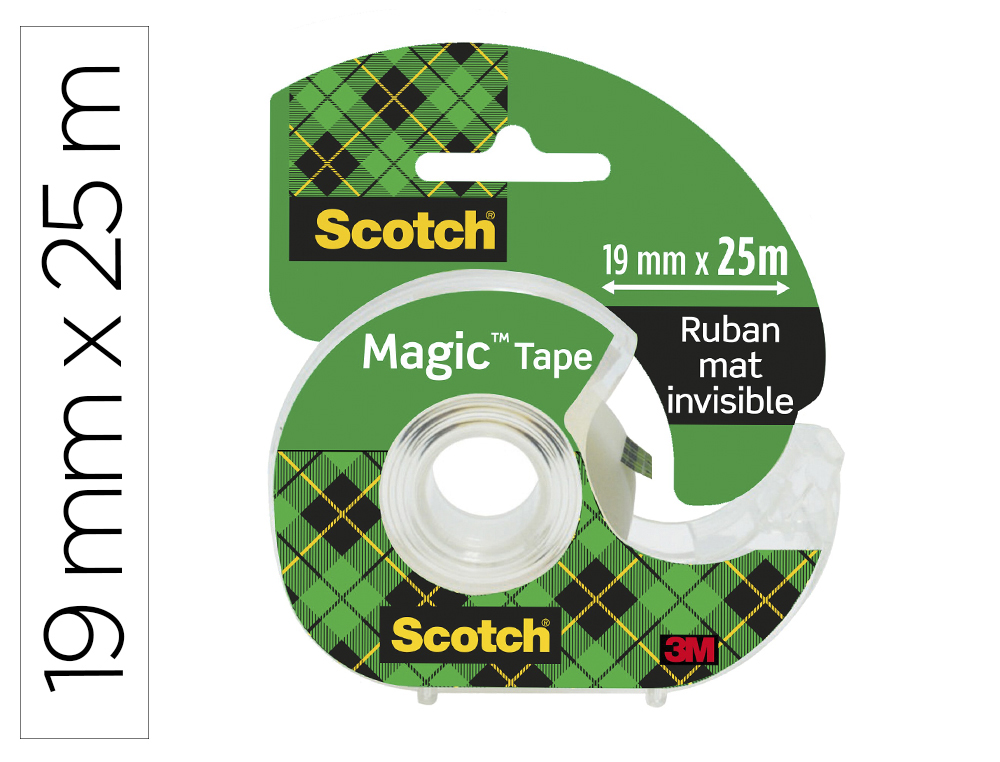 DVIDOIR SCOTCH MAGIC TRANSPARENT RECHARGEABLE + 1 RUBAN ADHSIF 19MMX25M
