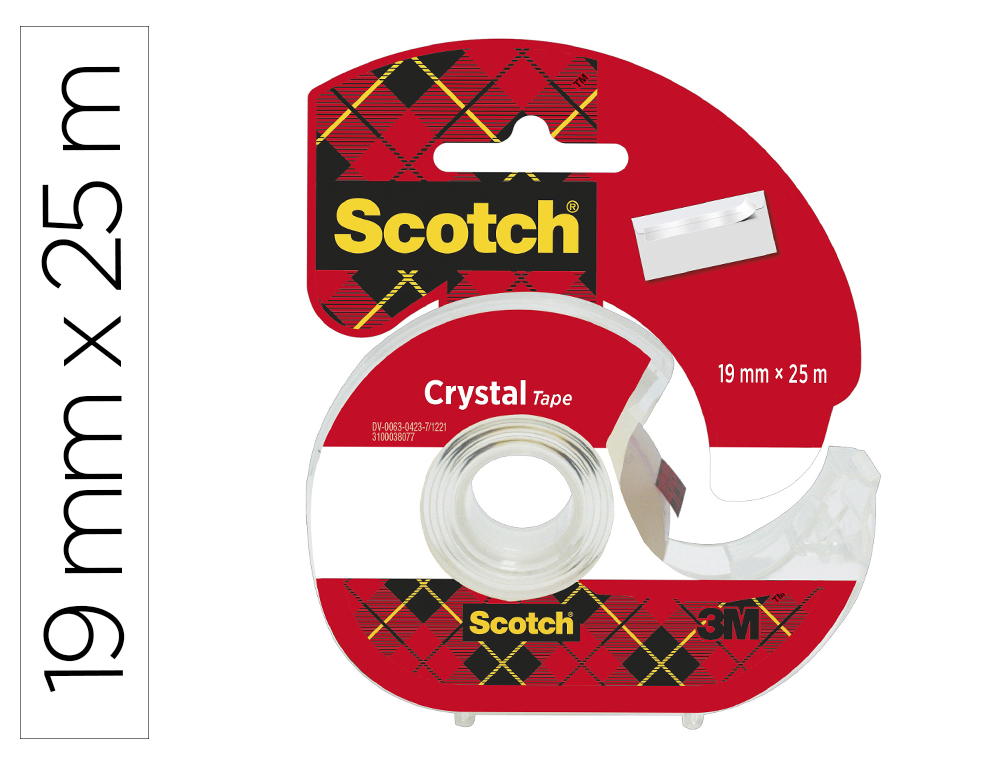 DVIDOIR SCOTCH CRYSTAL TRANSPARENT RECHARGEABLE + 1 RUBAN ADHSIF 19MMX25M