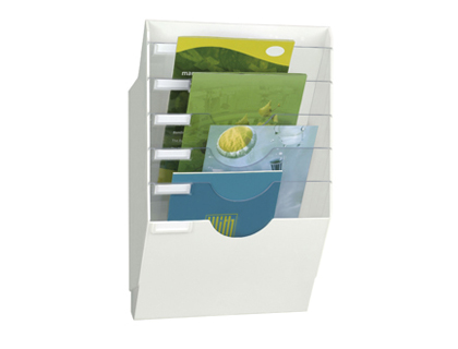 CORBEILLE MURALE CEP POLYSTYRNE CLOISONS AMOVIBLES 2/6 CASES INTERCALAIRES TRANSPARENTS 346X140X536MM