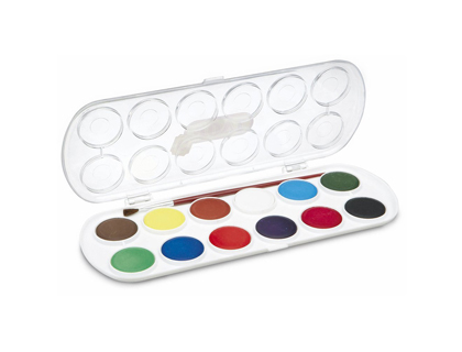 AQUARELLE JOVI 12 PASTILLES DE 30MM COLORIS ASSORTIS