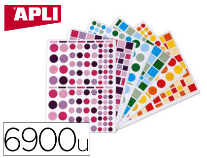 GOMMETTE APLI KIDS ENLEVABLE COLORIS CAMAEUX ASSORTIS 160X216MM PACK 6900 UNITS