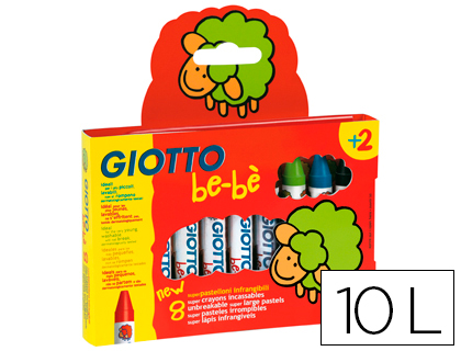 CRAYON CIRE COULEUR GIOTTO BE-B + 1 TAILLE-CRAYON TUI 10 UNITS