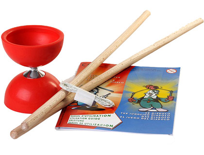 DIABOLO PLASTICO ROTOTECH SMALL EN CAOUTCHOUC AVEC BAGUETTES + LIVRET AXE VISS DIAMTRE 8,5CM HAUTEUR 9,5CM