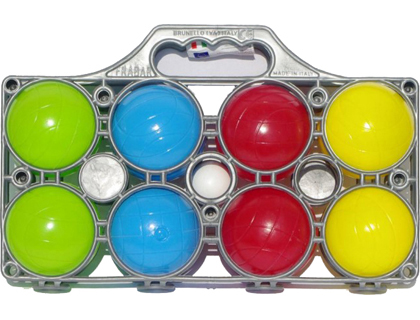 BOULE DE PTANQUE PLASTICO ROTOTECH EN PVC RIGIDE DIAMTRE 80MM + COCHONNET SET DE 8 UNITS