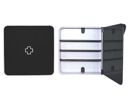 ARMOIRE  PHARMACIE PAPERFLOW MULTIBOX STRUCTURE ABS BLANC VIS ET CHEVILLES FOURNIES 320X70X320MM COLORIS NOIR