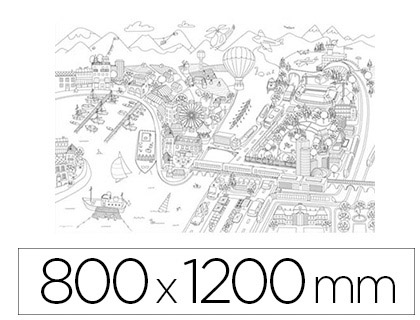 COLORIAGE GANT BOUCHUT VILLES 80X120CM SOUS TUI CARTON