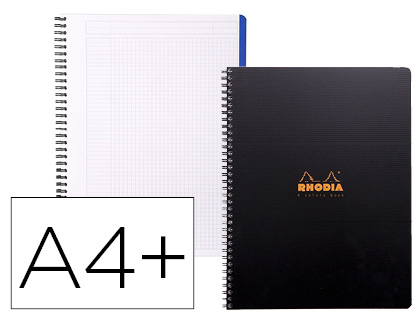 CAHIER CLAIREFONTAINE RHODIA 4 COLORS BOOK A4+ 90G 160 PAGES 5X5MM + MC 4 TROUS 4 BANDES COULEURS 3 INTERCALAIRES