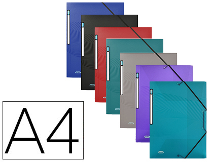 CHEMISE OXFORD OSMOSE POLYPROPYLNE 5/10E A4+ 320X240MM 3 RABATS LASTIQUES TIQUETTE DOS COLORIS ASSORTIS LOT 10 UNITS