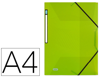 CHEMISE OXFORD OSMOSE POLYPROPYLNE 5/10E A4+ 320X240MM 3 RABATS LASTIQUES TIQUETTE DOS COLORIS VERT ANIS