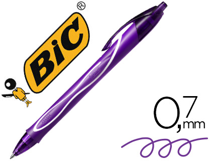 ROLLER BIC GELOCITY QUICK DRY ENCRE GEL POINTE 0.7MM COLORIS VIOLET
