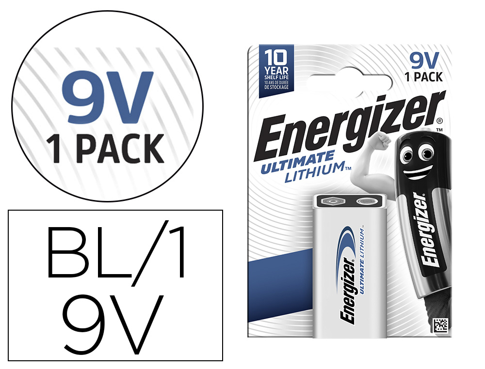 PILE ENERGIZER 9V ULTIMATE LITHIUM BLISTER 1 UNIT