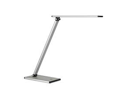 LAMPE BUREAU UNILUX LED TERRA ACIER BRAS FLEXIBLE 600 LUMENS 6W 4 NIVEAUX INTENSIT SANS BLOUISSEMENT COLORIS GRIS