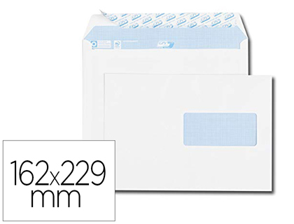 ENVELOPPE GPV C5 162X229MM 90G AUTO-ADHSIVE FENTRE 45X100MM BLANCHE BOTE 500 UNITS