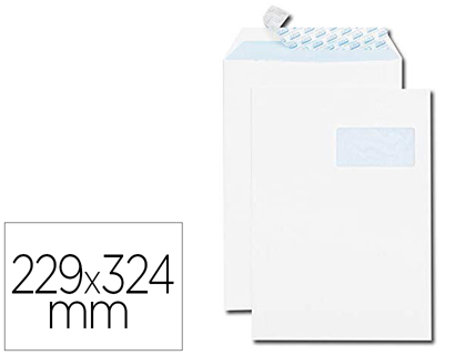 POCHETTE GPV BLANCHE RECYCLE 90G C4 229X324MM FENTRE 50X110MM BOTE 25 UNITS