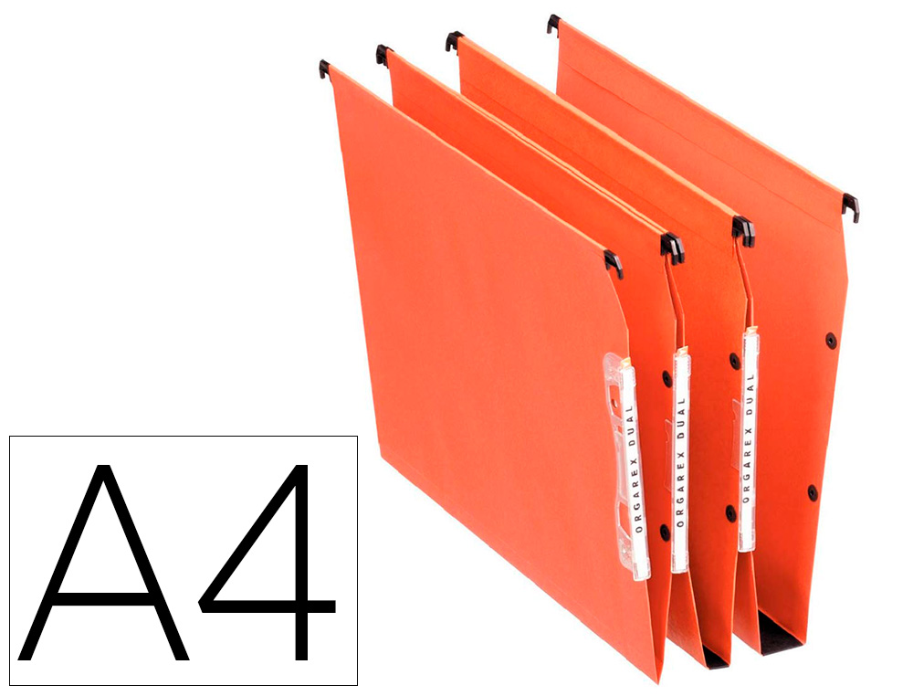 DOSSIER SUSPENDU ELBA MEDIUM FLEX KRAFT 220G A4 ARMOIRE     FOND 30MM COLORIS ORANGE BOTE 25 UNITS