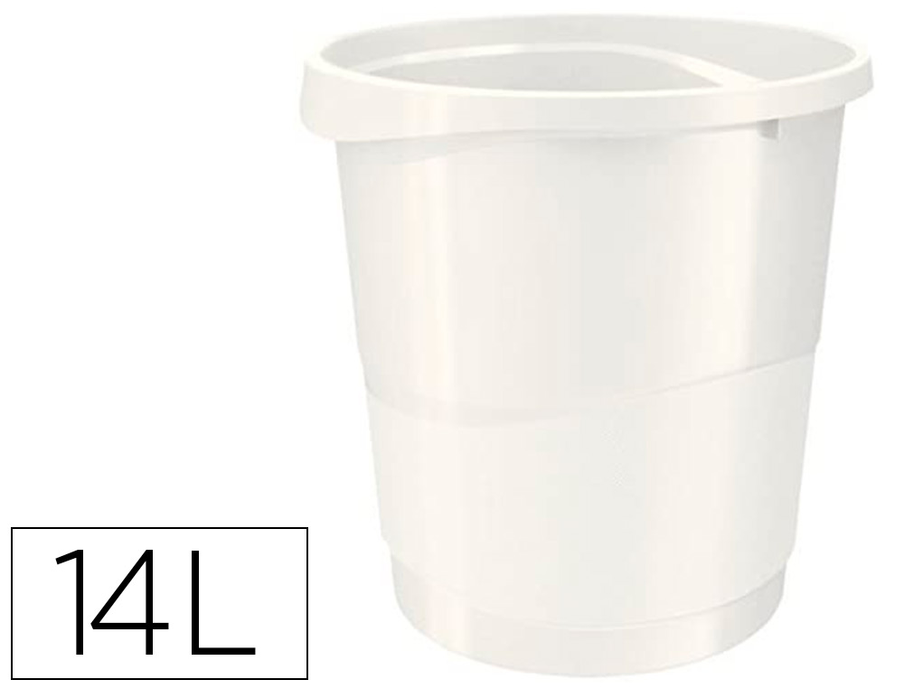 CORBEILLE PAPIER ESSELTE EUROPOST VIVIDA POLYPROPYLNE POIGNES INTGRES CAPACIT 14L 258X322X285MM COLORIS BLANC