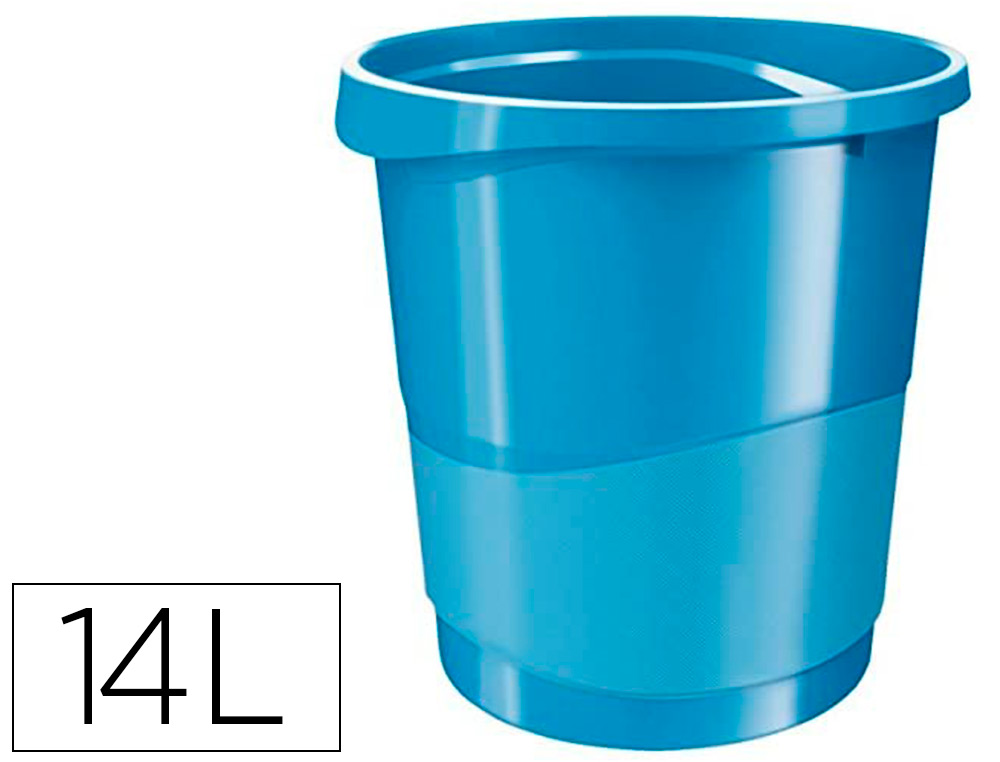 CORBEILLE PAPIER ESSELTE EUROPOST VIVIDA POLYPROPYLNE POIGNES INTGRES CAPACIT 14L 258X322X285MM COLORIS BLEU