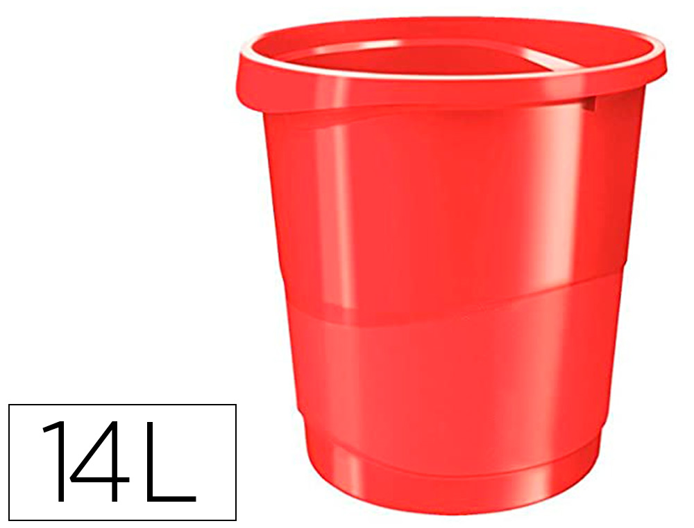 CORBEILLE PAPIER ESSELTE EUROPOST VIVIDA POLYPROPYLNE POIGNES INTGRES CAPACIT 14L 258X322X285MM COLORIS ROUGE