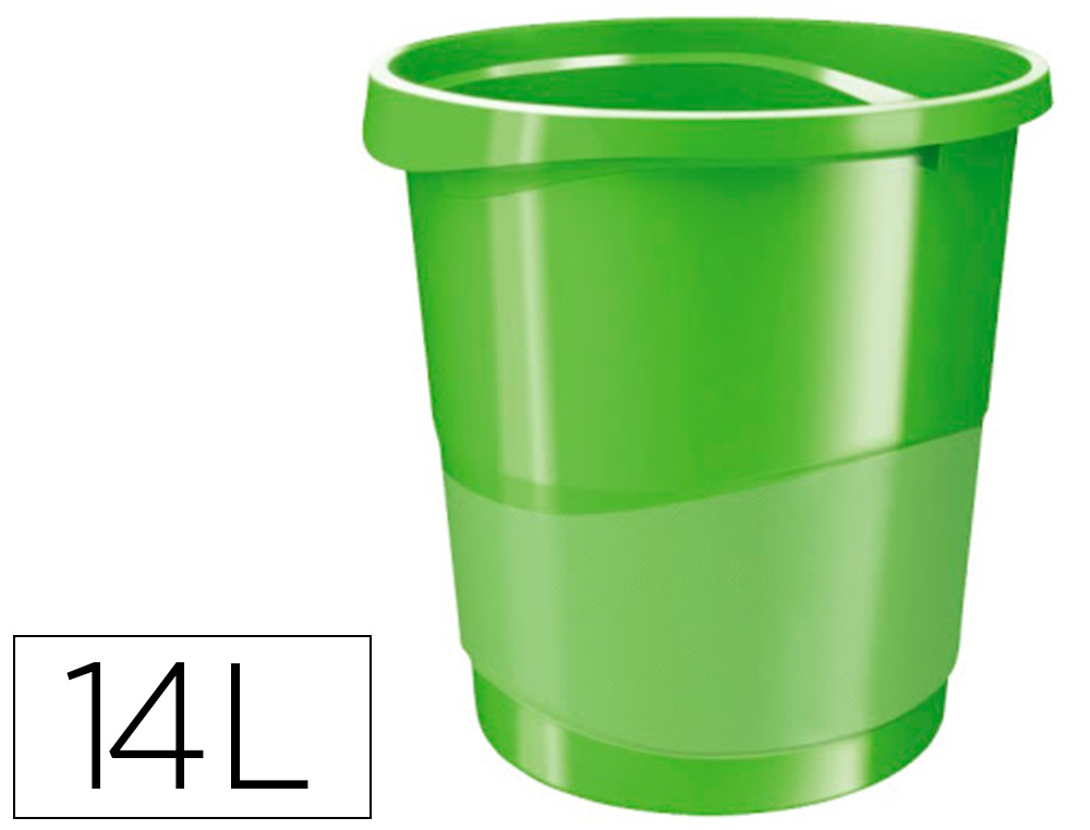 CORBEILLE PAPIER ESSELTE EUROPOST VIVIDA POLYPROPYLNE POIGNES INTGRES CAPACIT 14L 258X322X285MM COLORIS VERT