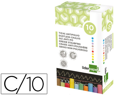 CRAIE LIDERPAPEL ENROBE RONDE ANTI-POUSSIRE TRAC CRITURE DOUCE HYPOALLERGNIQUE COLORIS ASSORTIS BOTE 10 UNITS