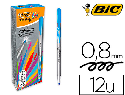 FEUTRE BIC INTENSITY POINTE MOYENNE 0.8MM CORPS FIN       CAPUCHON COULEUR ENCRE FLUIDE INTENSE COLORIS TURQUOISE