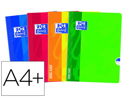 CAHIER AGRAFE OXFORD EASYBOOK POLYPROPYLENE RESISTANT 96    PAGES 90G SEYES FORMAT A4+    24X32CM COLORIS ASSORTIS
