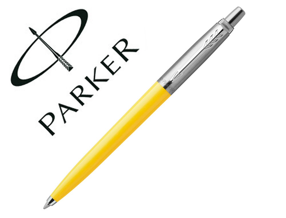 STYLO-BILLE PARKER JOTTER RETRACTABLE POINTE MOYENNE    FINITION JAUNE BRILLANTE AVEC 1 RECHARGE QUINKFLOW ENCRE