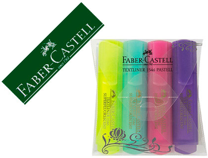 SURLIGNEUR FABER-CASTELL TEXTLINER TL1546              POCHETTE DE 4 COLORIS PASTEL