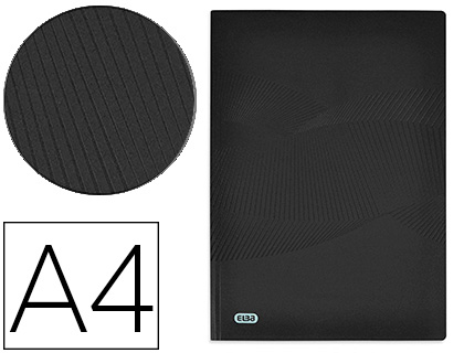 PROTEGE-DOCUMENTS ELBA OSMOSE POLYPROPYLENE OPAQUE A4 20    POCHETTES 40 VUES DECOUPE     COIN COLORIS NOIR