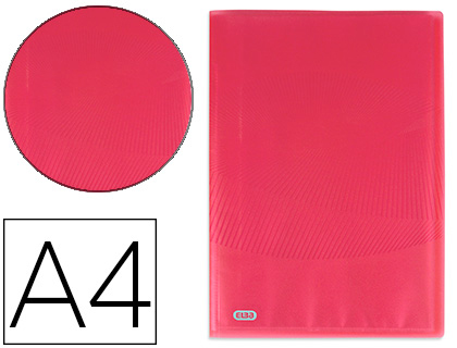PROTEGE-DOCUMENTS ELBA OSMOSE POLYPROPYLENE TRANSLUCIDE A4  20 POCHETTES 40 VUES DECOUPE  COIN COLORIS ROSE