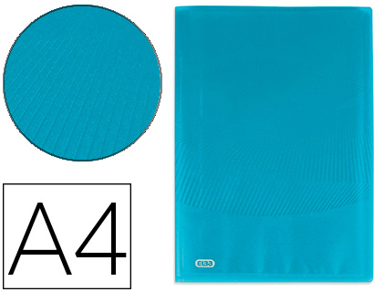 PROTEGE-DOCUMENTS ELBA OSMOSE POLYPROPYLENE TRANSLUCIDE A4  40 POCHETTES 80 VUES COLORIS  BLEU TURQUOISE