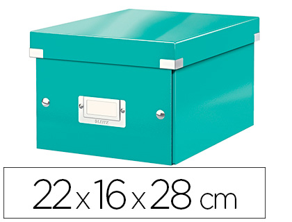 BOITE RANGEMENT LEITZ CLICKANDSTORE CARTON LAMINE   BRILLANT A5 220X160X280MM     PLIABLE COLORIS MENTHE