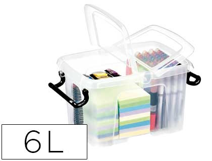 BOITE RANGEMENT CEP POLYPROPYLENE COUVERCLE       PAPILLON CLIPSE 2 POIGNEES    30X22,5X18,3CM COLORIS