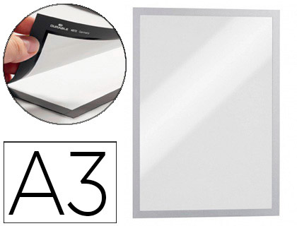 CADRE AFFICHAGE DURABLE DURAFRAME MAGNTIQUE A3 BORDS ARGENTS SACHET 5 UNITS