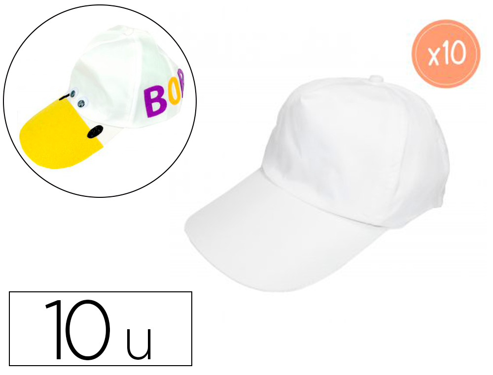 CASQUETTE SODERTEX A CUSTOMISER AJUSTABLE 10 PICES COLORIS BLANC