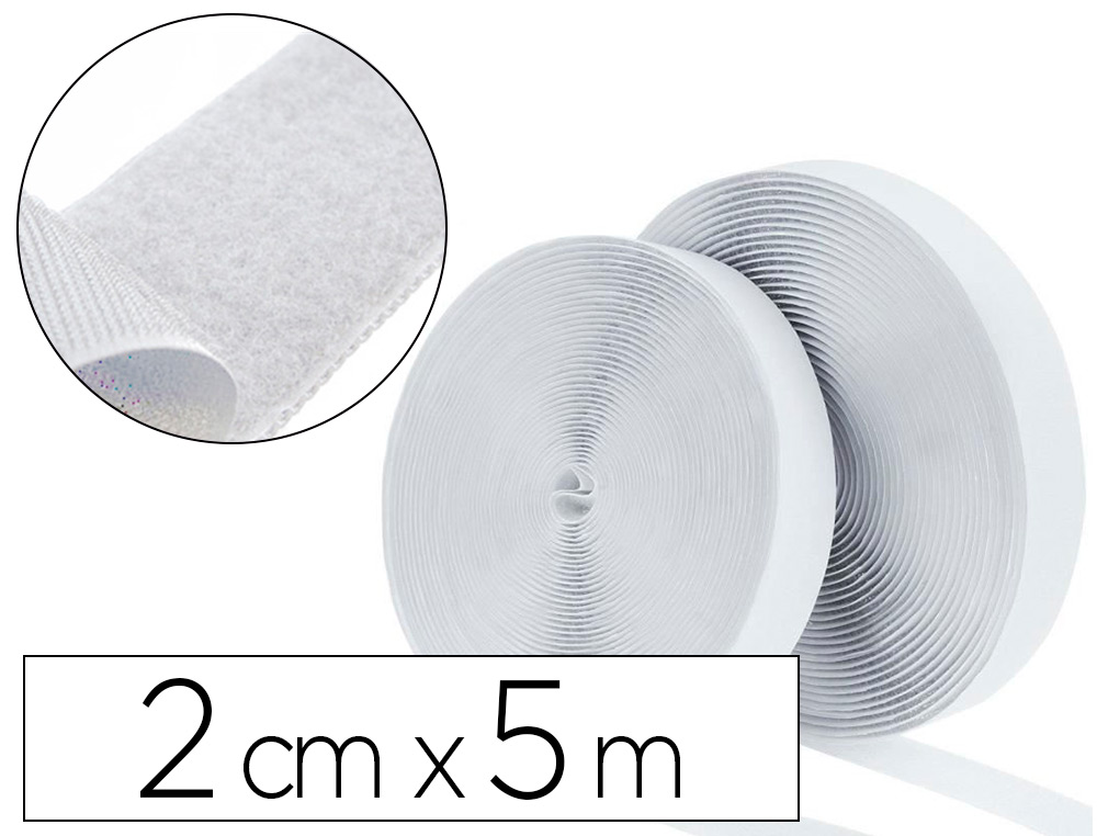 BANDES SCRATCHS ADHSIVES SODERTEX EN DVIDOIR 2X5M COLORIS BLANC